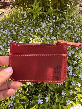 Genuine Leather Wallet RANGOON RED Leather Credit Card Holder Leather Wallet